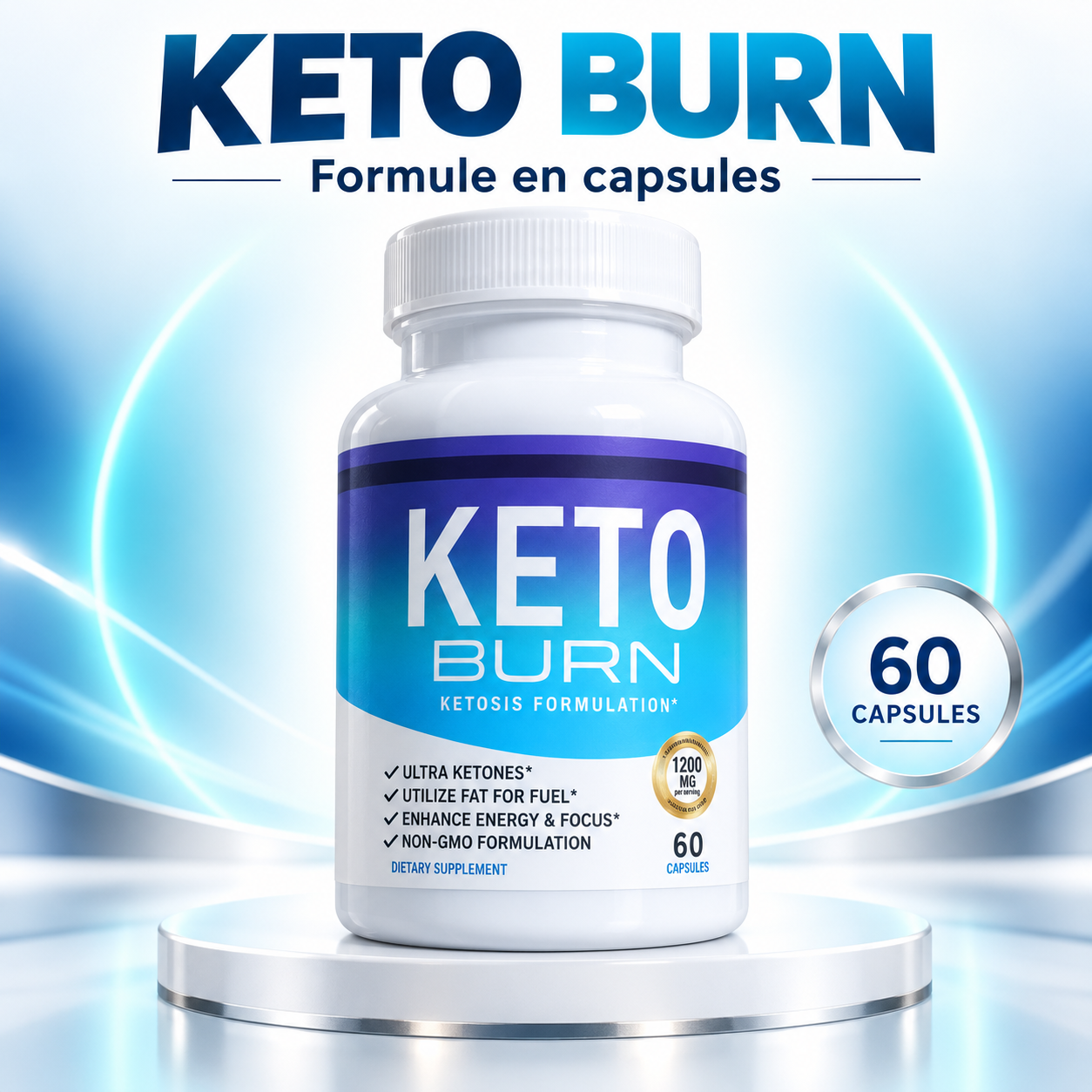 Keto Burn Ultra — Brûleur de Graisses du Ventre & Coupe-Faim Naturel (60 gélules)