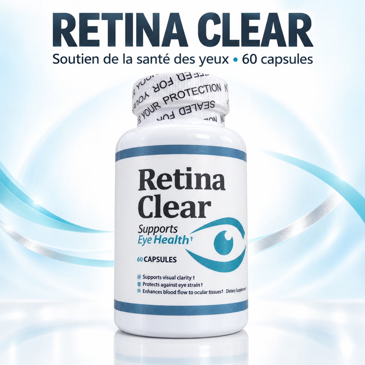 Retina Clear Vision — Soulage les Yeux Rouges, Secs et la Fatigue des Écrans (60 gélules)