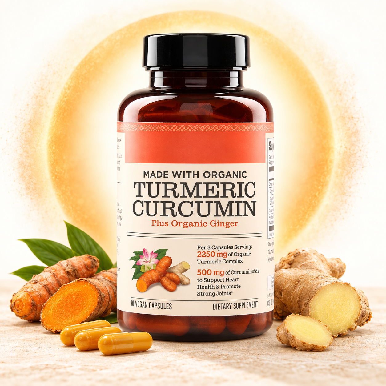 Curcuma & Gingembre Bio — L'Anti-Douleur Naturel des Articulations et des Os (90 gélules végétales)