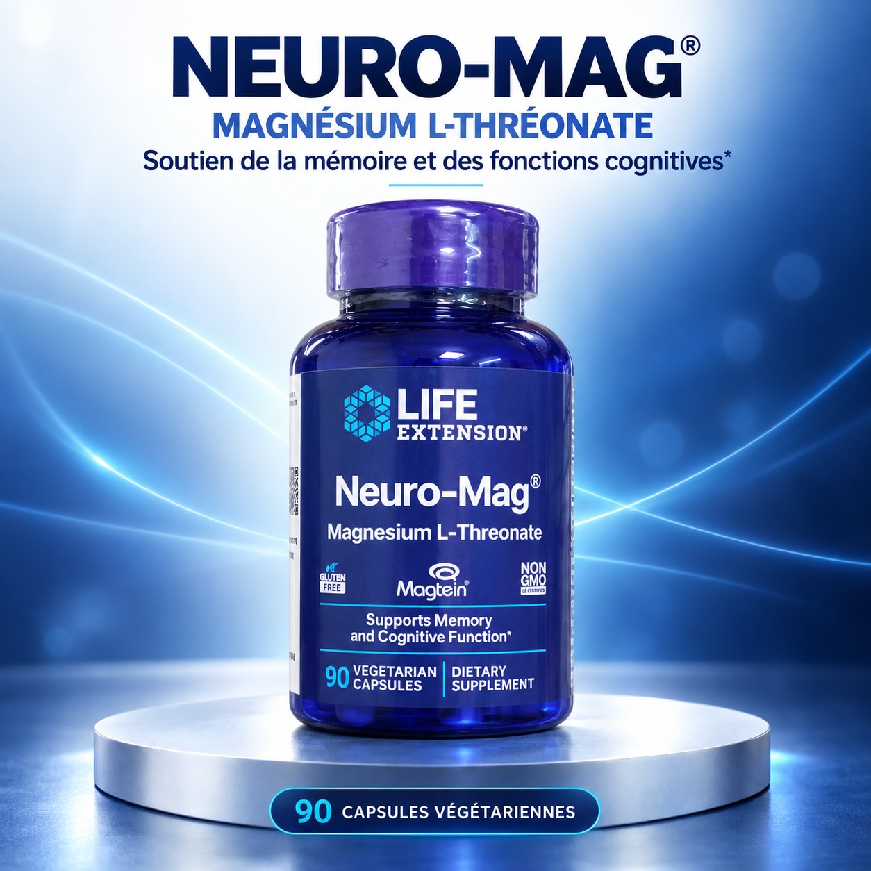 Neuro-Mag® Magnésium L-Thréonate (Life Extension) — Mémoire Nette, Clarté & Focus Mental (90 Gélules)