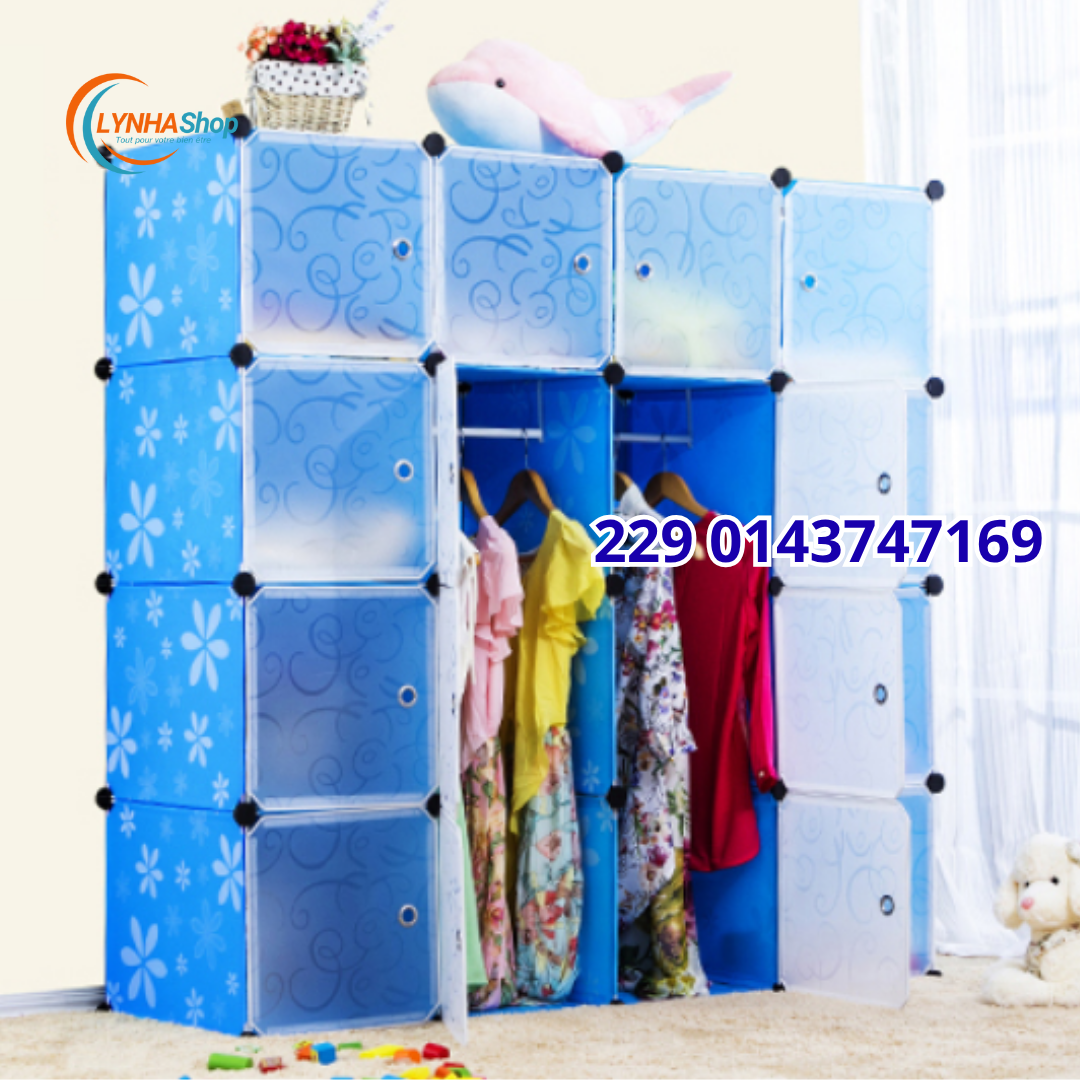 Le Dressing Dont Vous Rêviez ! L'Armoire 16 Cubes : Capacité Illimitée et l'Élégance du Bois Naturel.