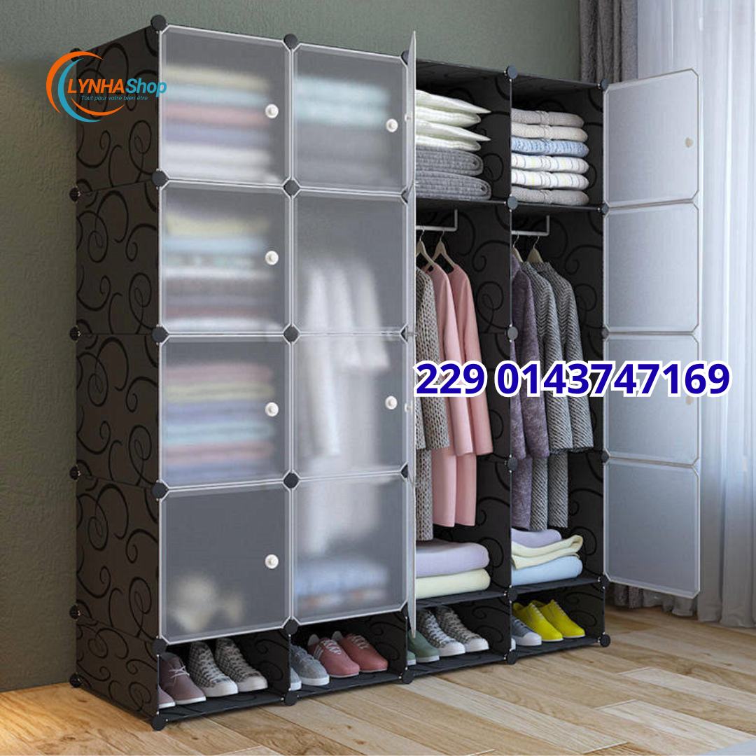 L'Organisation Niveau Expert : Découvrez l'Armoire 16 Cubes avec porte chaussure Conçue pour une Organisation Thématique Parfaite !