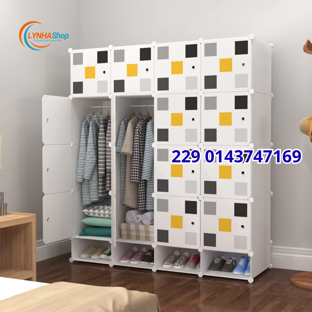 L'Organisation Niveau Expert : Découvrez l'Armoire 16 Cubes avec porte chaussure Conçue pour une Organisation Thématique Parfaite !