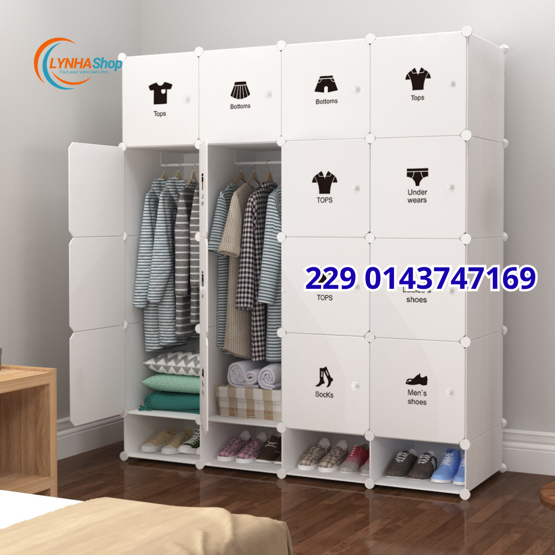 L'Organisation Niveau Expert : Découvrez l'Armoire 16 Cubes avec porte chaussure Conçue pour une Organisation Thématique Parfaite !